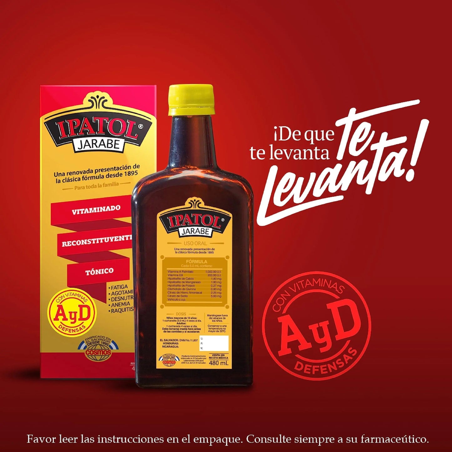 Ipatol, Multivitamin Supplement, Since 1895. Vitamin A, D, Calcium, Iron, Manganese, Sodium, Potassium. Suplemento multivitaminico, Desde 1895 IpatolBuy Supplements Australia