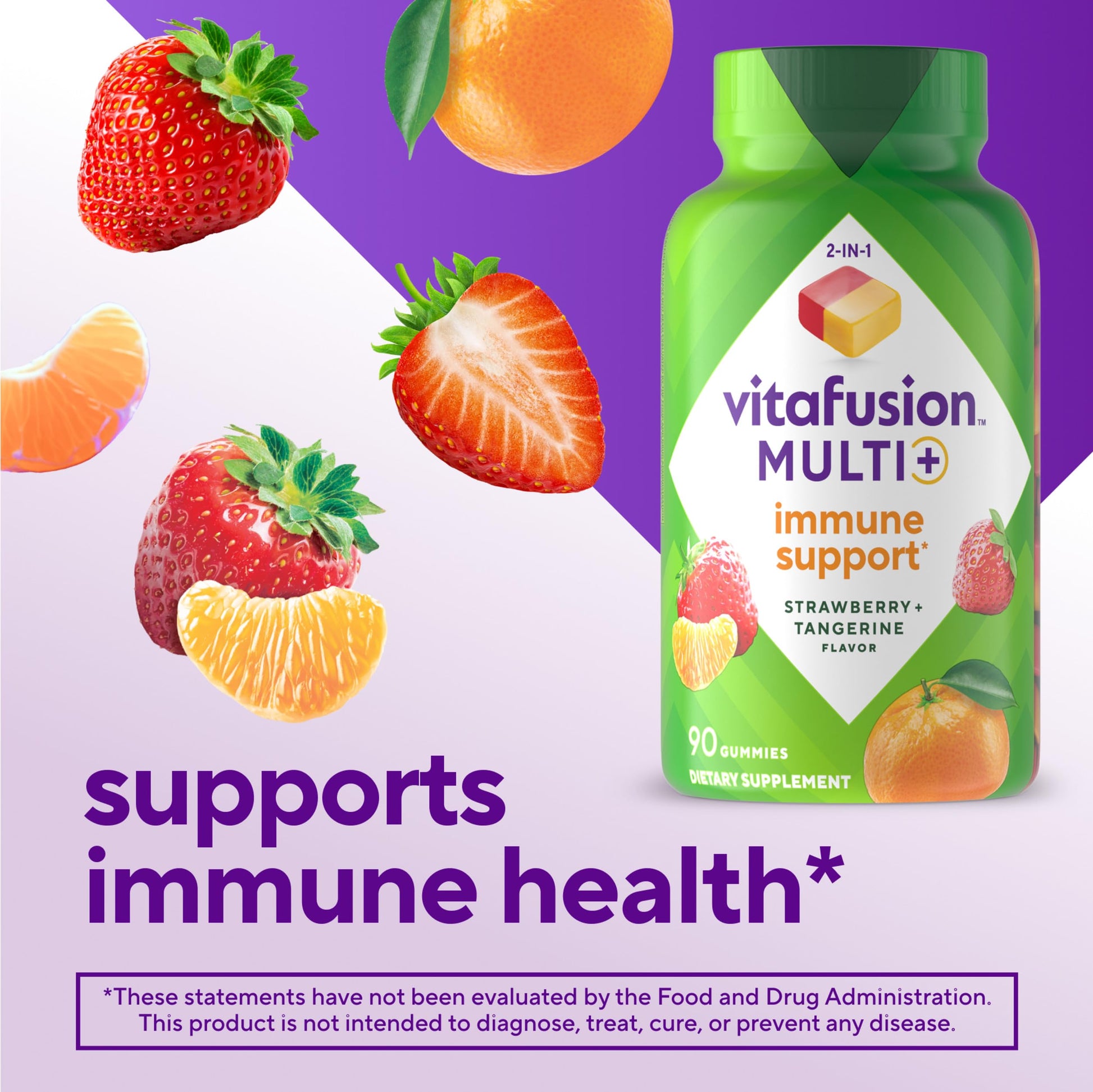 Vitafusion Multi+ Immune Support* – 2-in-1 Benefits & Flavors – Adult Gummy Vitamins with Vitamin C, Zinc VitafusionBuy Supplements Australia