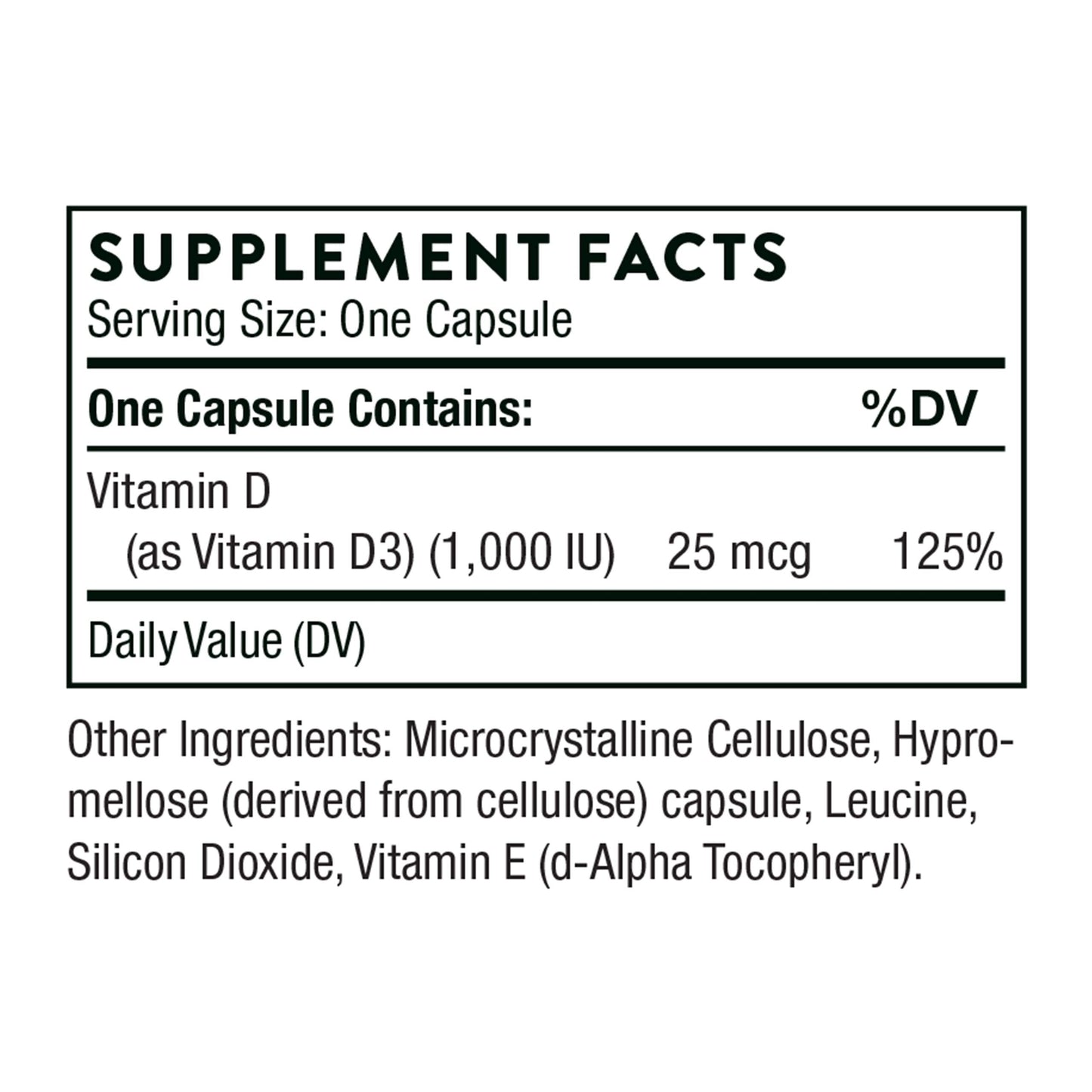 THORNE Vitamin D-1000 - Vitamin D3 Supplement - 1,000 IU - Support Healthy Bones THORNEBuy Supplements Australia