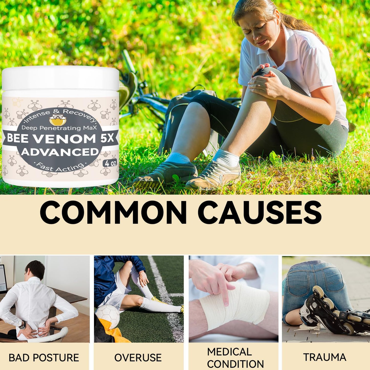 Benolixia Bee Venom Bone Cream, Bee Venom Joint Gel, Professional Bee Venom Joint Gel, Bee Venom Advanced Joint and Bone Cream for Back, Neck, Hands, Knee, Feet BenolixiaBuy Supplements Australia