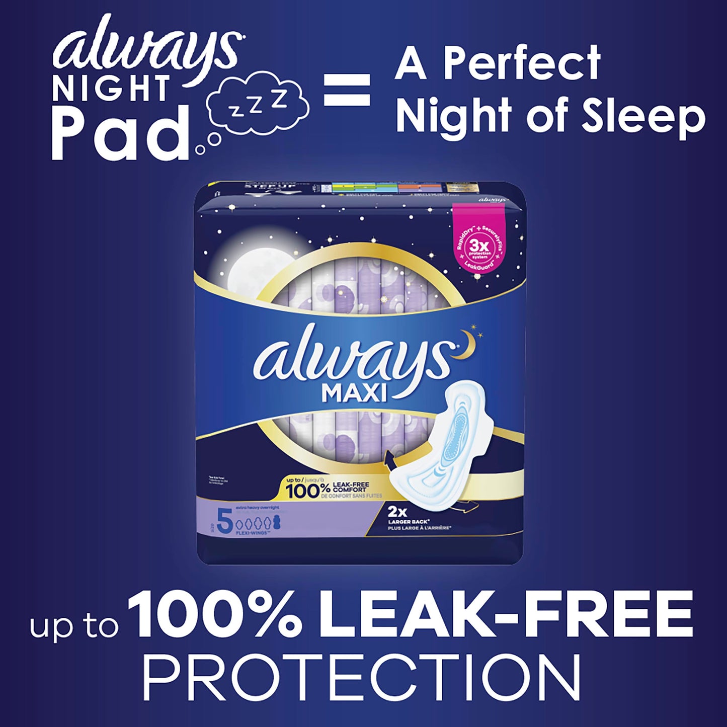 Always Maxi Feminine Pads for Women, Size 5 Extra Heavy Overnight AlwaysBuy Supplements Australia
