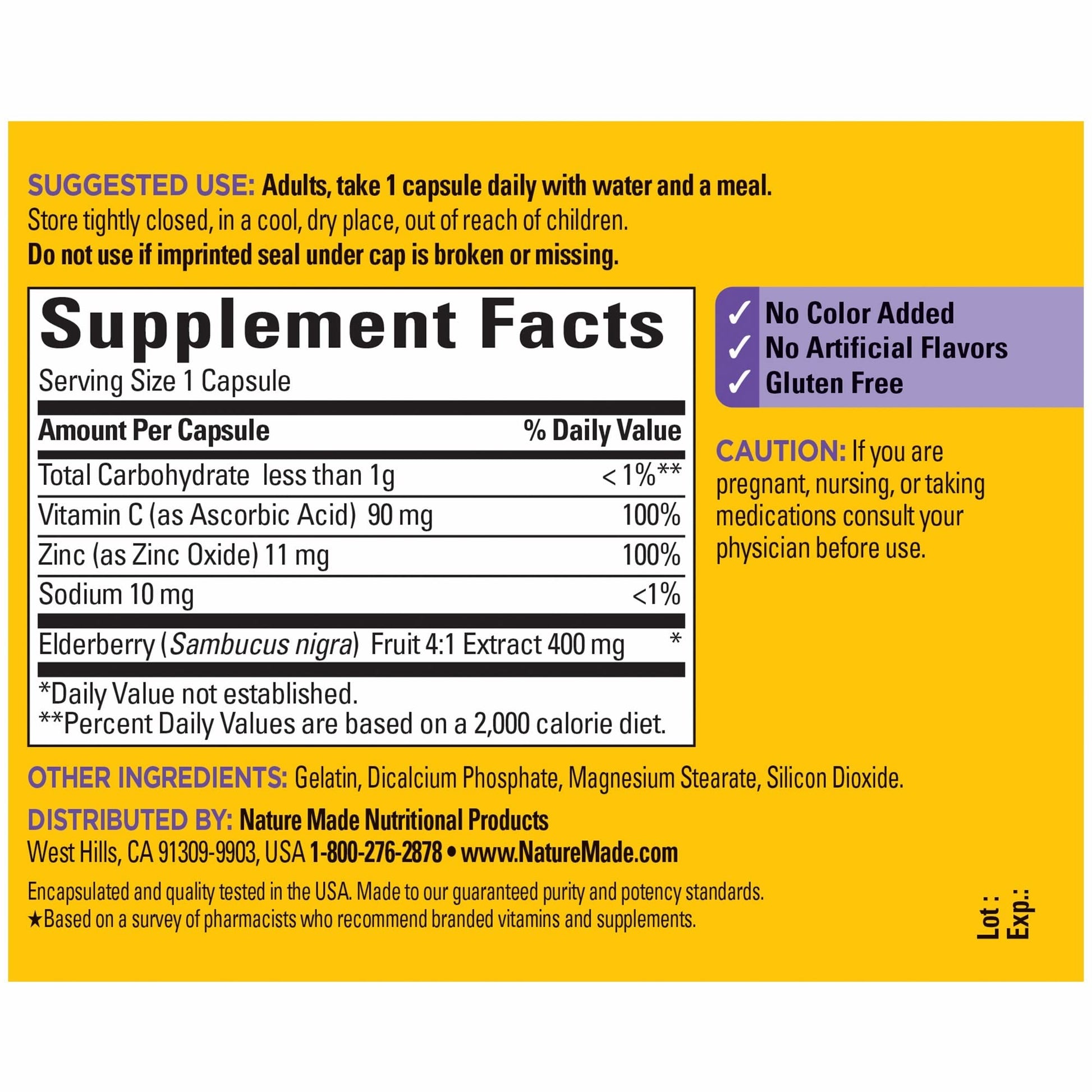Nature Made Elderberry 400 mg Extract with Vitamin C and Zinc, Dietary Supplement Nature MadeBuy Supplements Australia