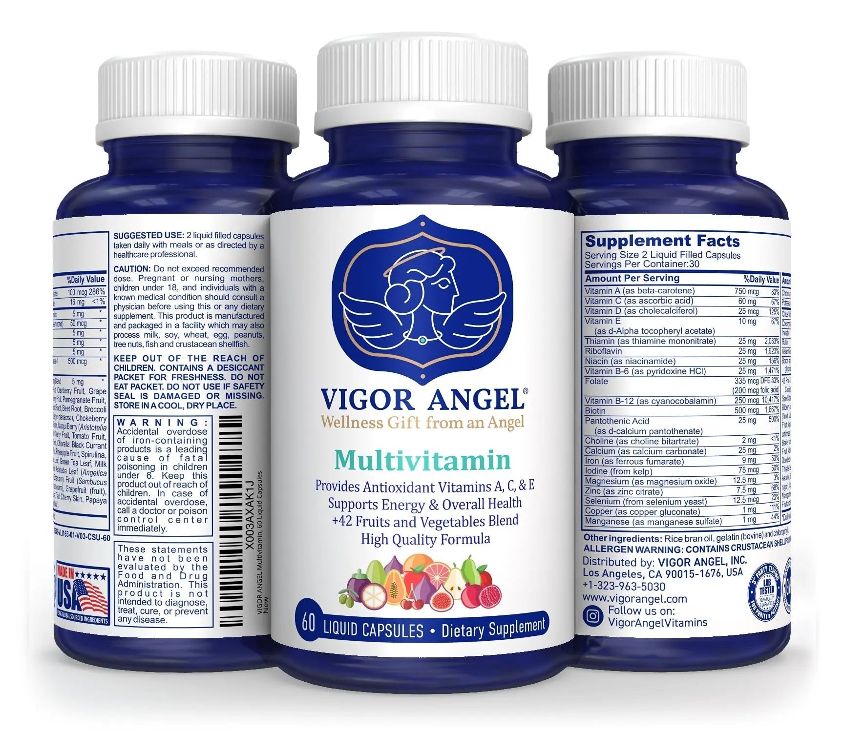 VIGOR ANGEL Multivitamin, 60 Liquid Capsules VIGOR ANGELBuy Supplements Australia