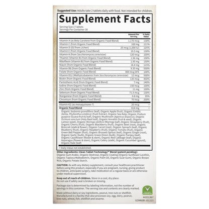 Garden of Life Organics Whole Food Multivitamin for Men, 60 Tablets, Vegan Mens Vitamins and Minerals for Health and Well-Being Garden of LifeBuy Supplements Australia