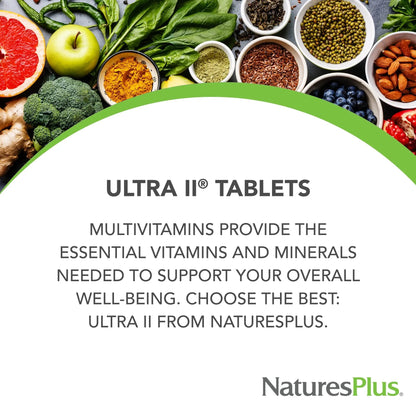 NaturesPlus Ultra II Daily - 90 Tablets - Multivitamin with Whole Foods for Overall Well-Being - Supports Energy & Immune Health NaturesPlus