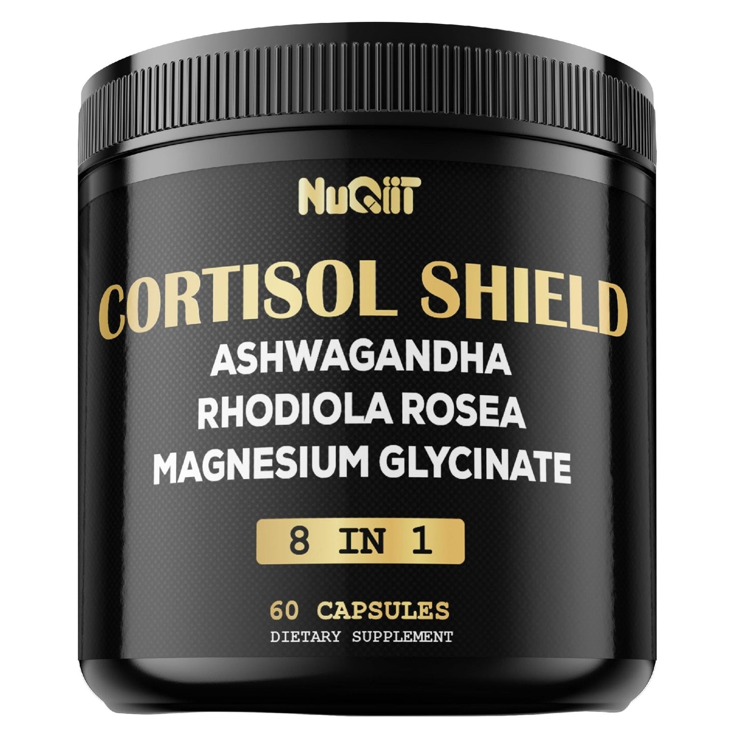 8in1 Cortisol Shield - Ashwagandha and Magnesium, Rhodiola Rosea, Lions Mane, Sea Moss, Turmeric, St Jonh's Wort - Mind& Mood Balance, Rest Well, Support Immume - 60 Capsules - Maple Wellness Supplements