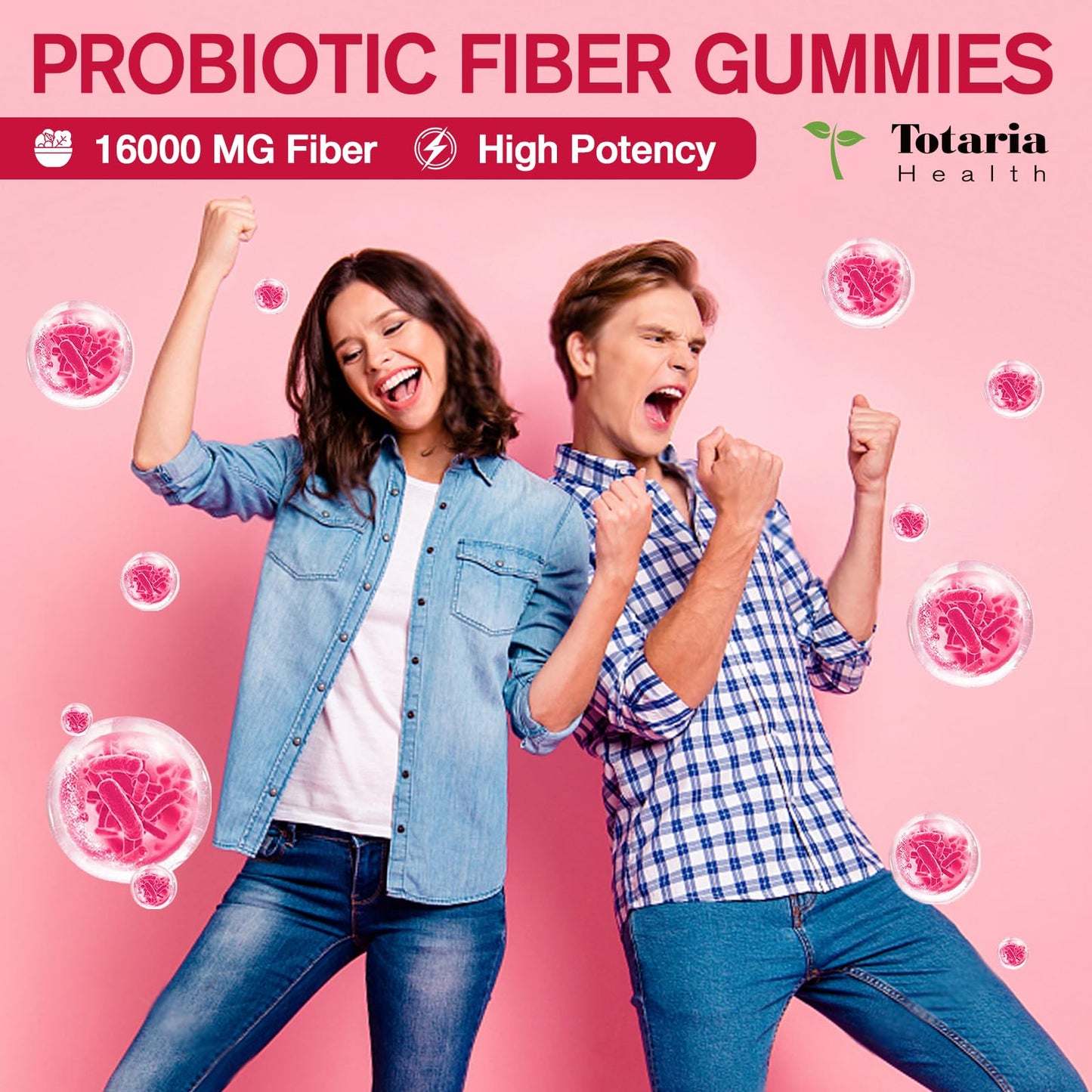 9-in-1 Probiotic Prebiotic Fiber Gummies for Adults & Teens 16G Fiber per Serving, Psyllium Husk Fiber Supplement with 5 Billion CFU Bacillus Coagulans - Maple Wellness Supplements