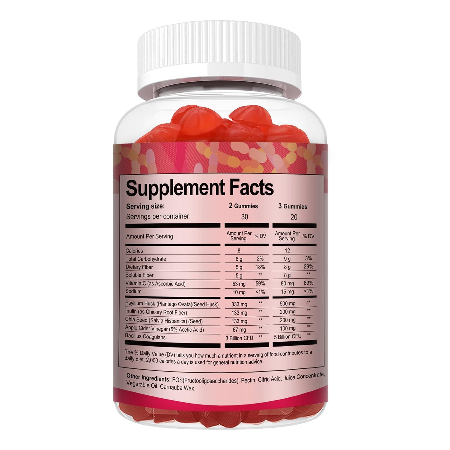9-in-1 Probiotic Prebiotic Fiber Gummies for Adults & Teens 16G Fiber per Serving, Psyllium Husk Fiber Supplement with 5 Billion CFU Bacillus Coagulans - Maple Wellness Supplements