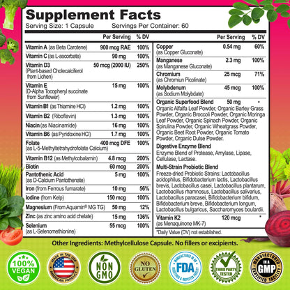 SUPPLEMENTS STUDIO Vegan Bone, Immune, & Energy Support Trio – Whole Food Multivitamin with Iron + Women’s Multivitamin with Iron SUPPLEMENTS STUDIOBuy Supplements Australia