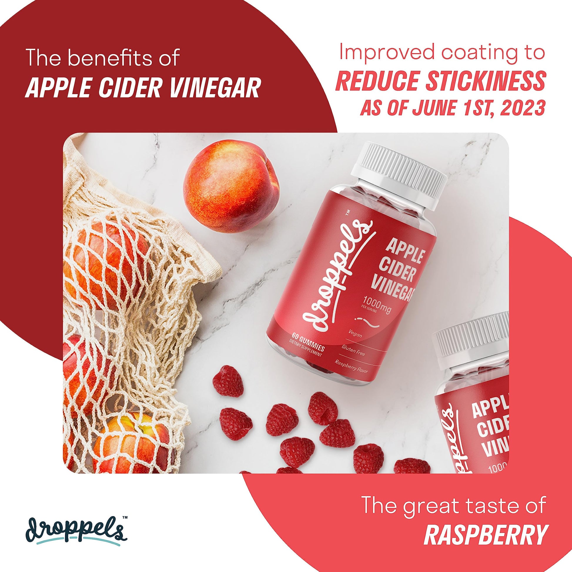 Droppels Apple Cider Vinegar Gummies 1000mg with Beet Root & Pomegranate - ACV Keto DroppelsBuy Supplements Australia