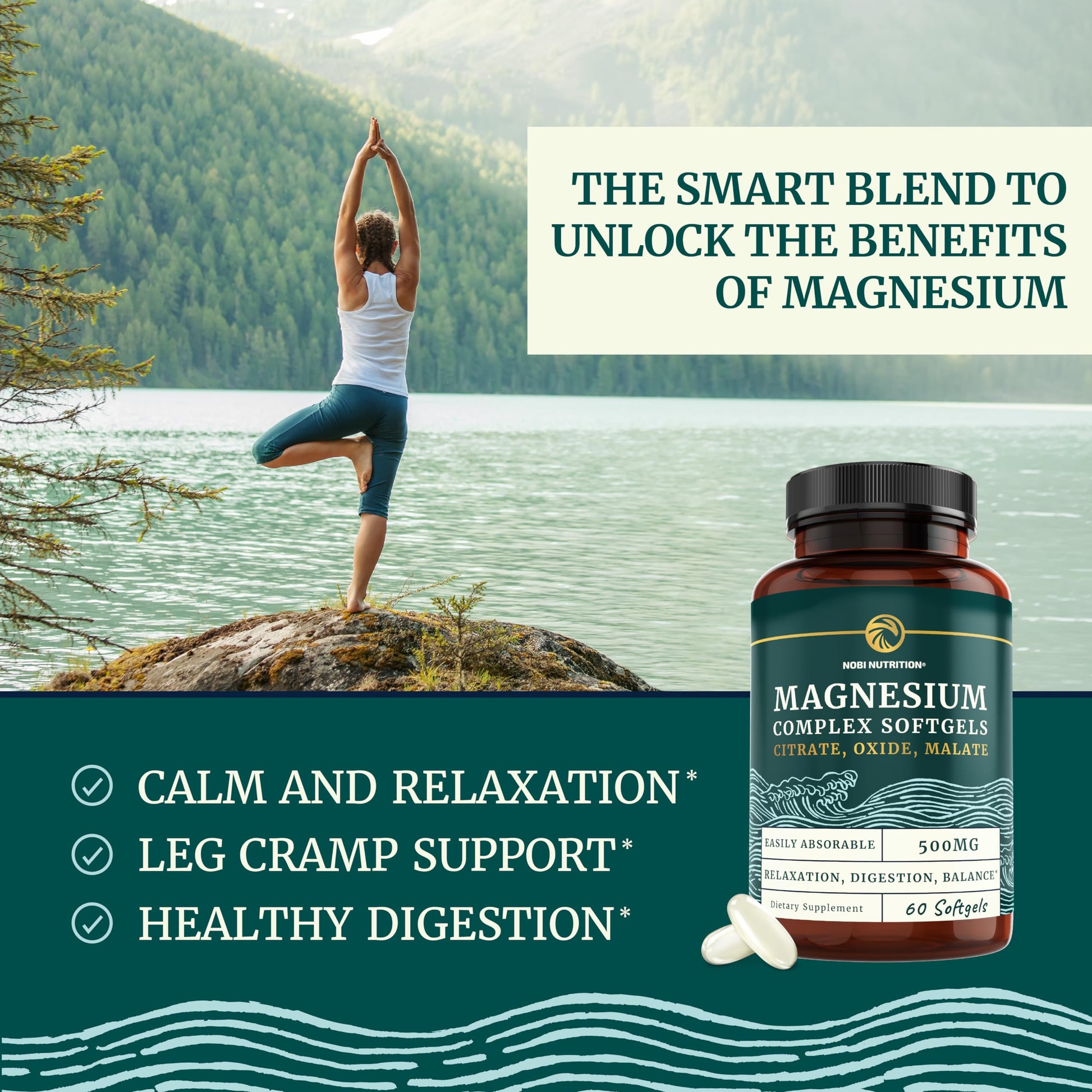 Triple Magnesium Softgels | Citrate, Malate, & Oxide | Highly Absorbable Magnesium Nobi NutritionBuy Supplements Australia