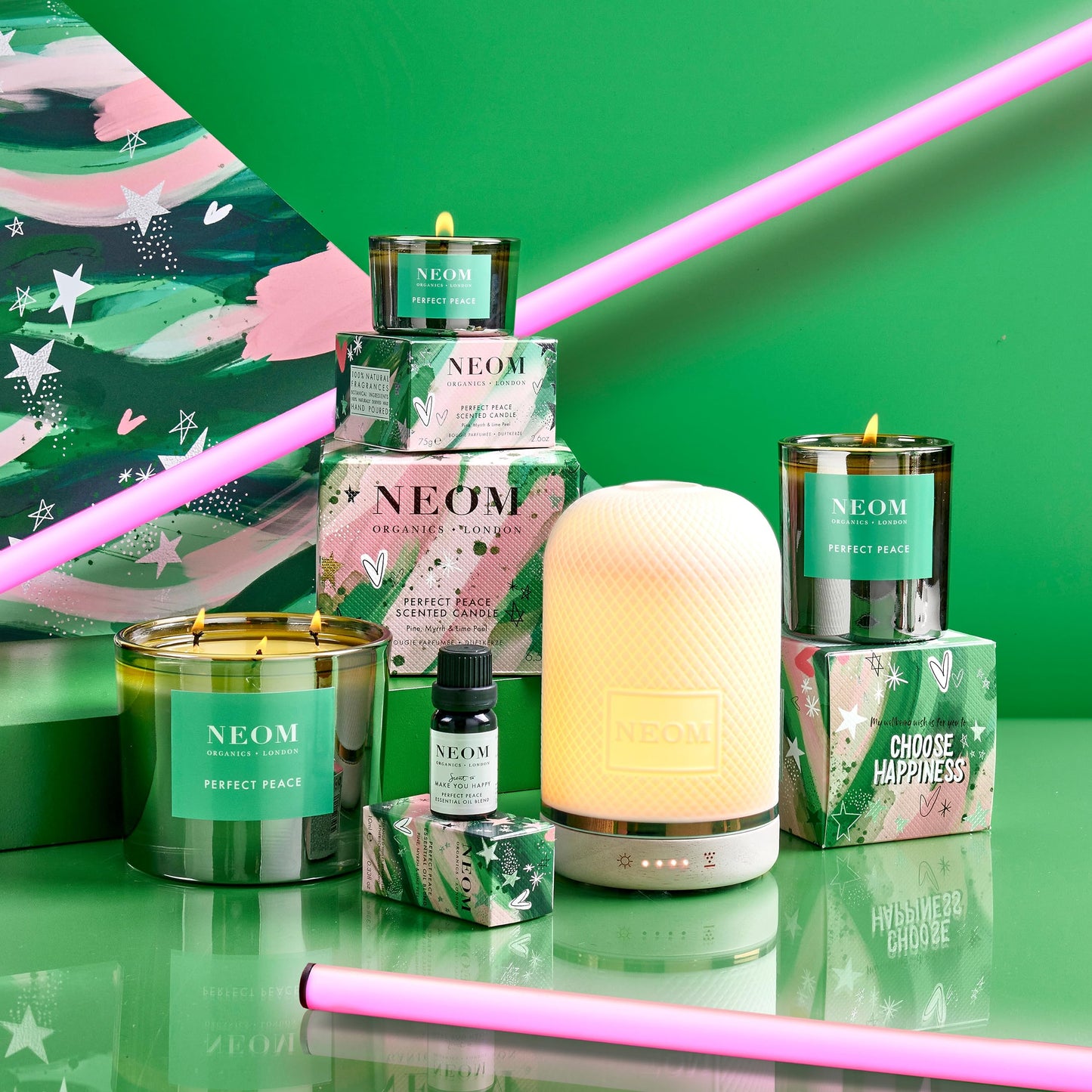NEOM- Perfect Peace Luxury Scented Candle | Pine, Myrrh & Lime Peel | Christmas Gift… (1 Wick) NeomBuy Supplements Australia