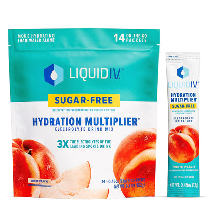Liquid I.V. Sugar-Free Hydration Multiplier - White Peach – Hydration Powder Packets 