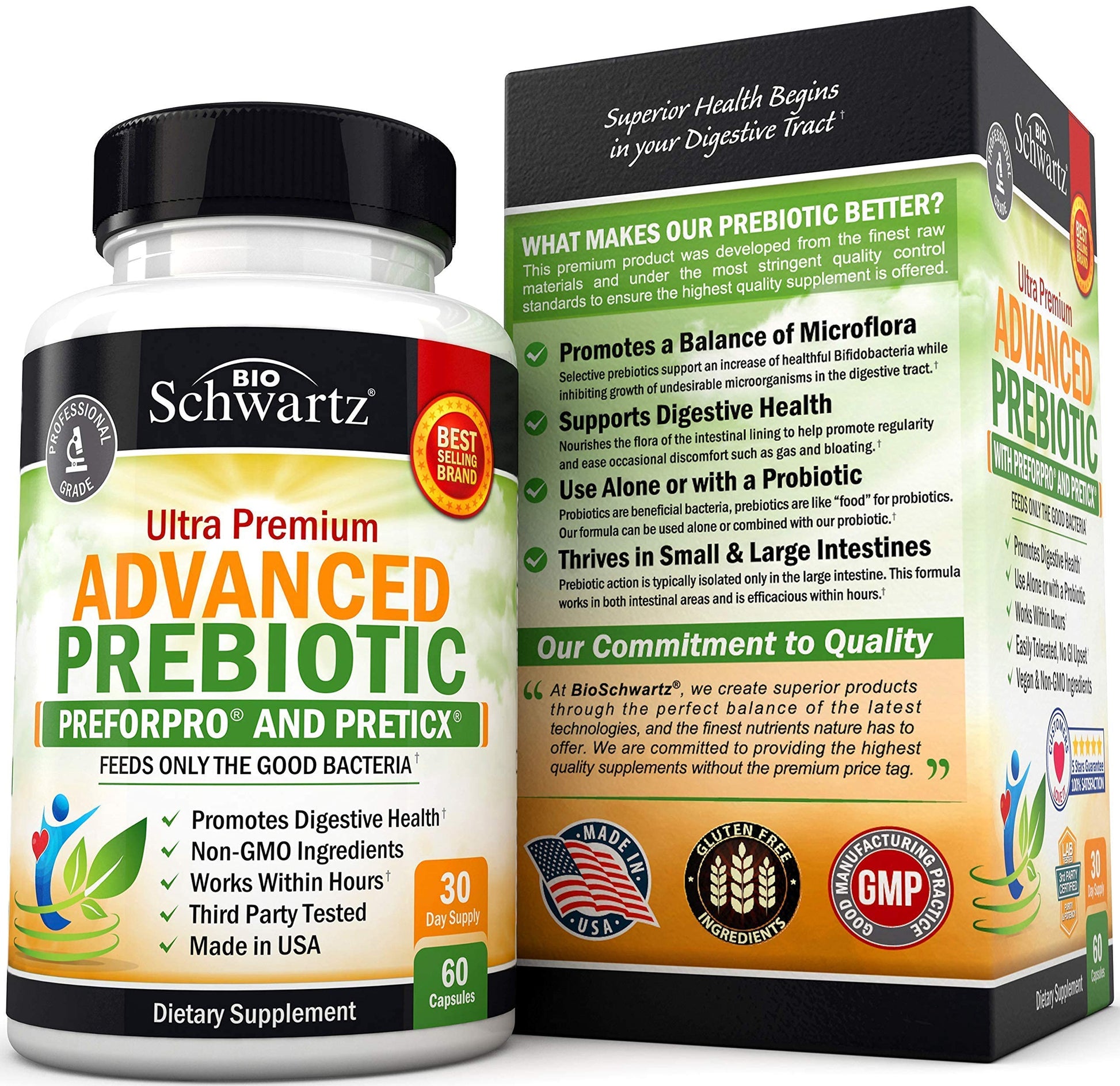 Prebiotics for Advanced Gut Health - Immune System Support & Dietary Fiber BioSchwartzBuy Supplements Australia