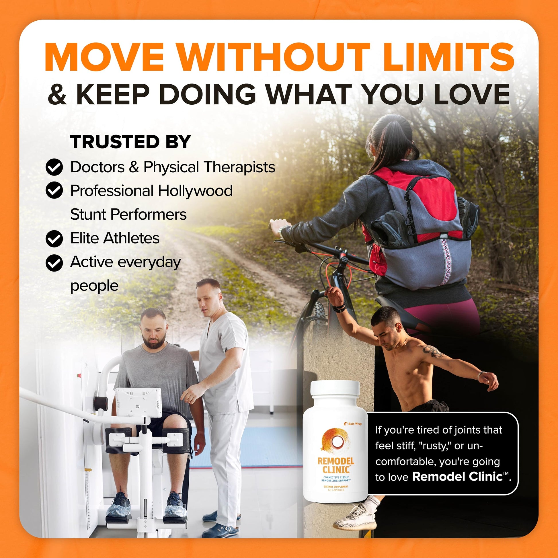 SaltWrap Remodel Clinic - Joint Remodeling Supplement for Senescent Cell Removal and Scar Tissue - Improve Mobility, Reduce Connective Tissue Stiffness - Fisetin, Quercetin, Bromelain - 60 Capsules SaltWrapBuy Supplements Australia