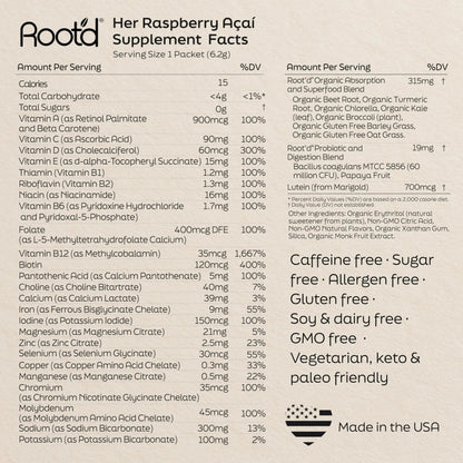 Root'd Multivitamin Powder for Women - 25 Vitamins & Minerals with 3X Electrolytes, 9 Organic Superfoods, Probiotics & Enzymes Root'd