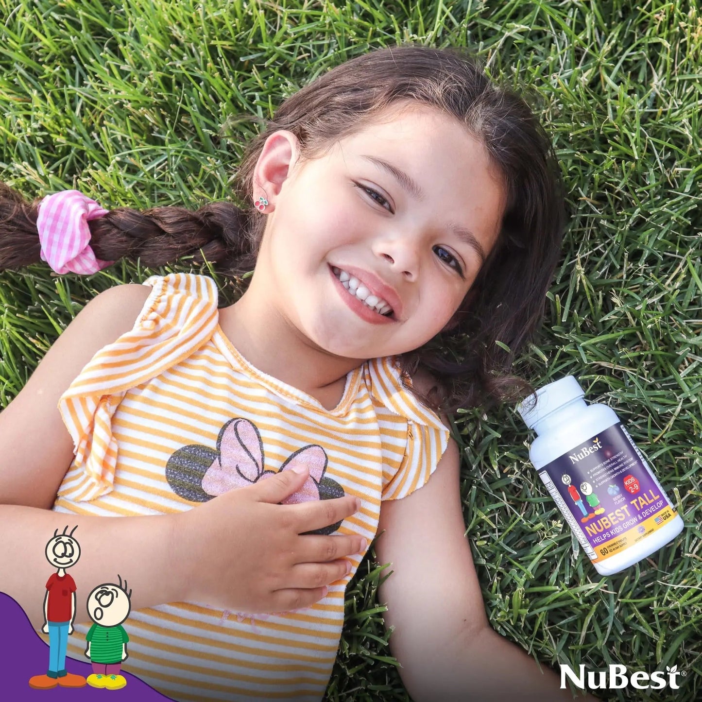 NuBest Tall Kids - Multivitamins & Minerals for Age 2 to 9 - Bone Strength & Immunity Support - Helps Kids, Toddlers Healthy NuBest