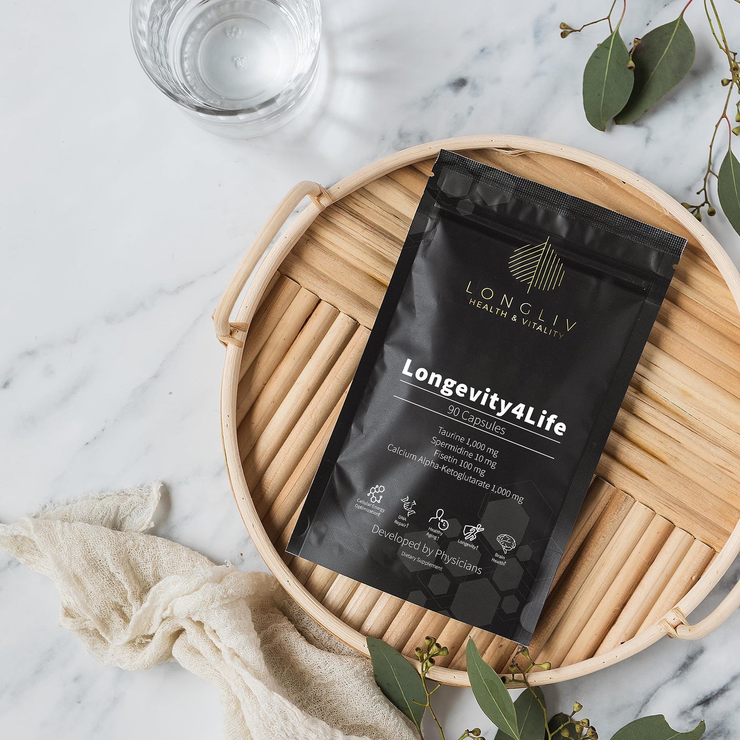 Longevity4Life - Ultimate Cellular Health Supplement - Fisetin, Taurine, Calcium Alpha-Ketoglutarate, and Spermidine Capsules for Longevity and Vitality - Made in USA - Physician Formulated LongLiv Health and VitalityBuy Supplements Australia