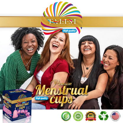 Talisi Menstrual Cups Set of 2 with Collapsible Silicone Sterilizer - Soft & Flexible Sensitive Feminine TALISI WHEN YOUR DREAMS COME TRUEBuy Supplements Australia