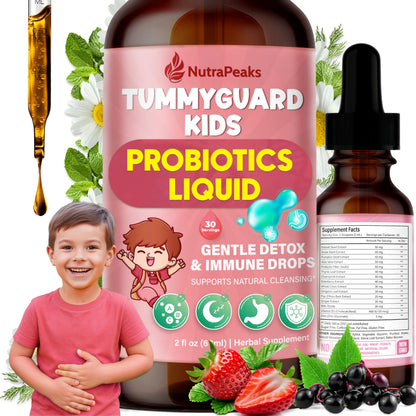 NutraPeaks Kids Liquid Botanical Drops – Natural Blend with Prebiotics, Chamomile, Ginger & Elderberry – Sugar-Free, Alcohol-Free, Non-GMO – 2 fl oz NutraPeaksBuy Supplements Australia
