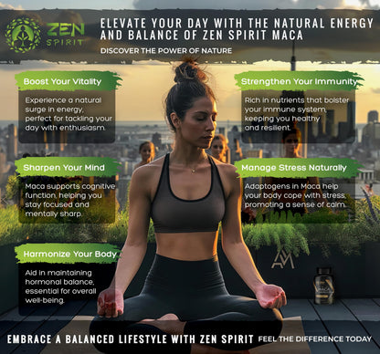 Zen Spirit Maca Root Powder Organic - Peruvian Root Premium Grade Superfood (Raw) - USDA & Vegan Certified - 1 Bag (8oz)