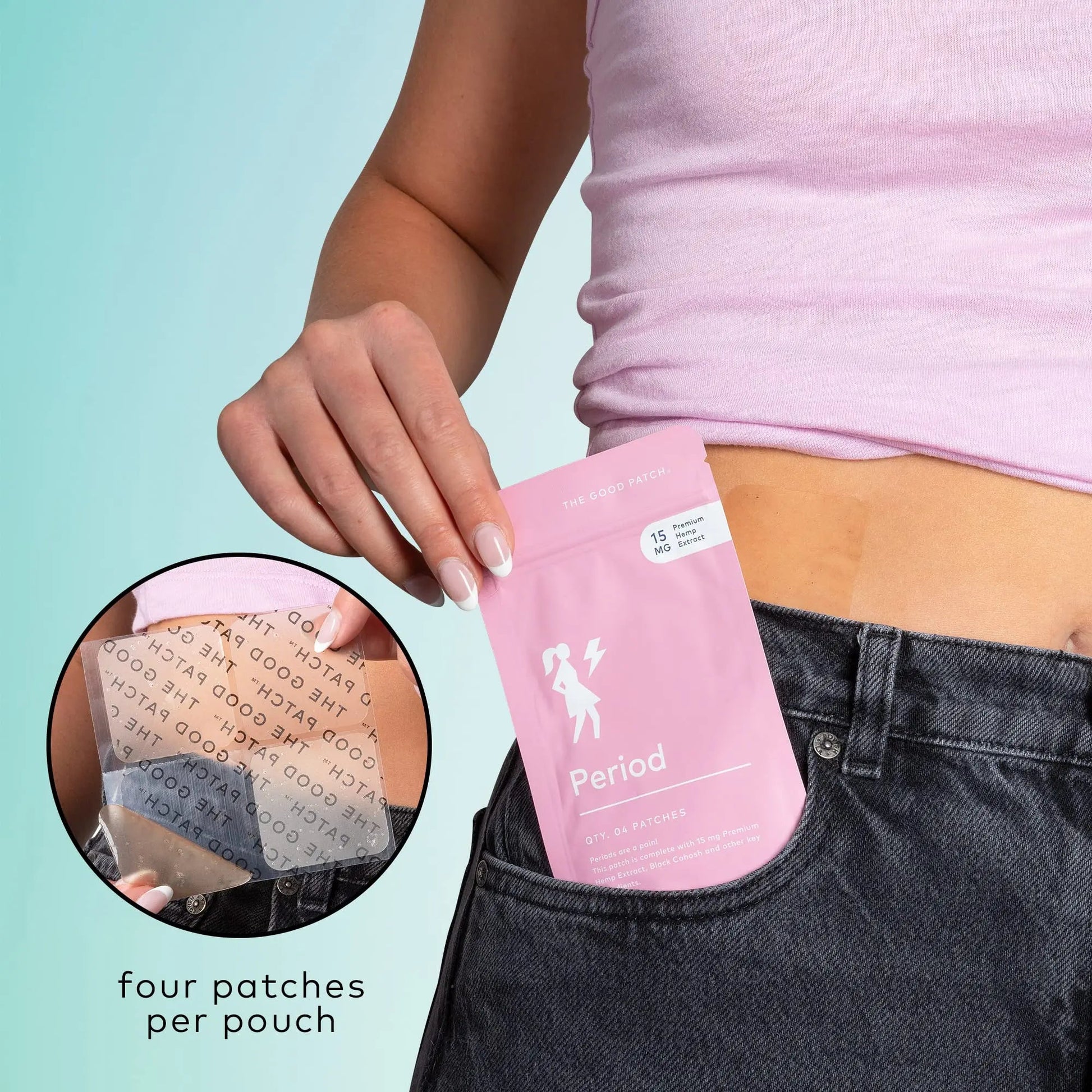 The Good Patch Period Patch with Hemp for Cramps, Sustained Release for up to 12 Hours, Natural Patch with Hemp, Black Cohosh, Plant Powered Wearable Wellness (16 Total Patches) The Good PatchBuy Supplements Australia