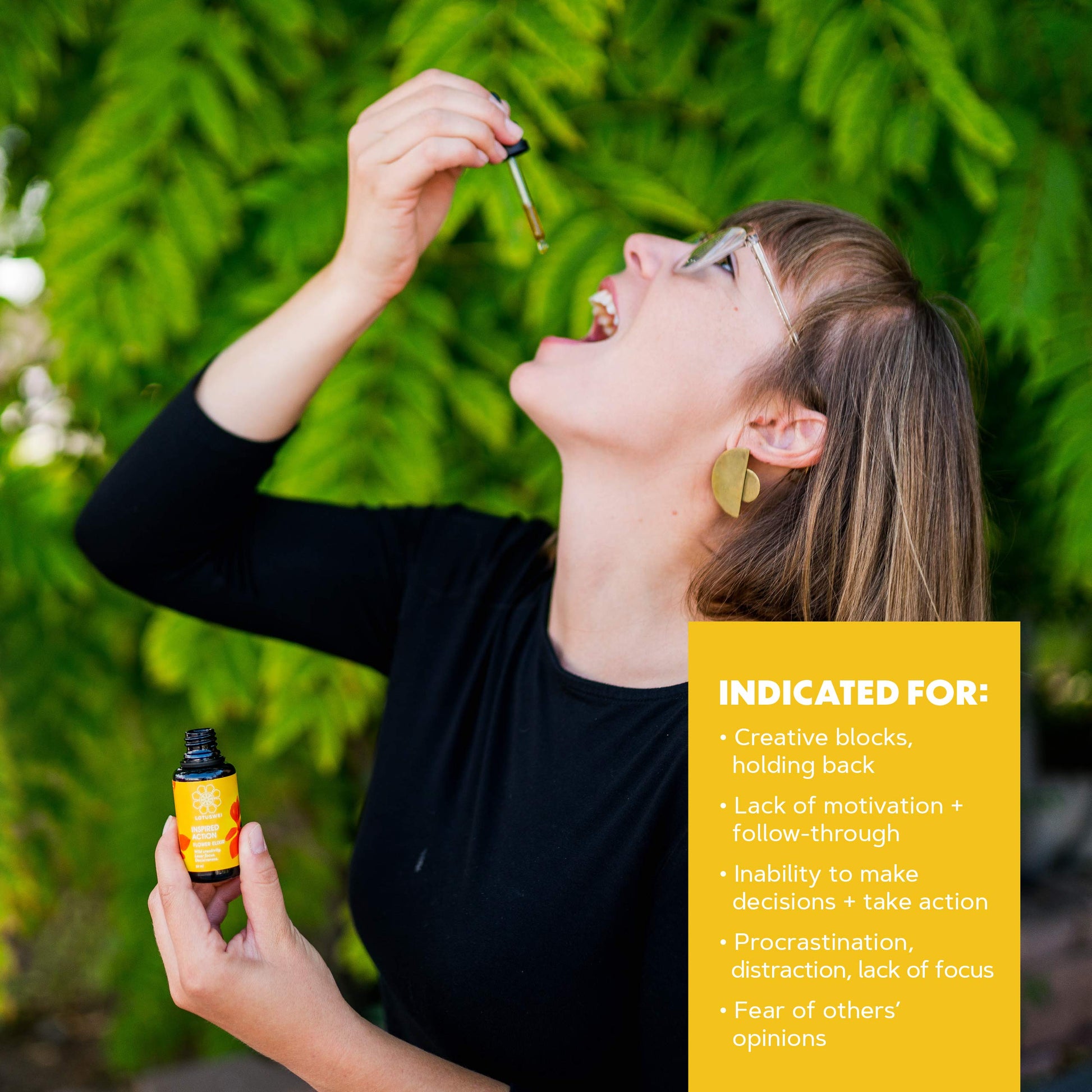 LOTUSWEI Inspired Action Flower Essence Elixir – Enhance Focus, Concentration, Mental Clarity & Creativity – Flower Remedy Supplement LOTUSWEIBuy Supplements Australia