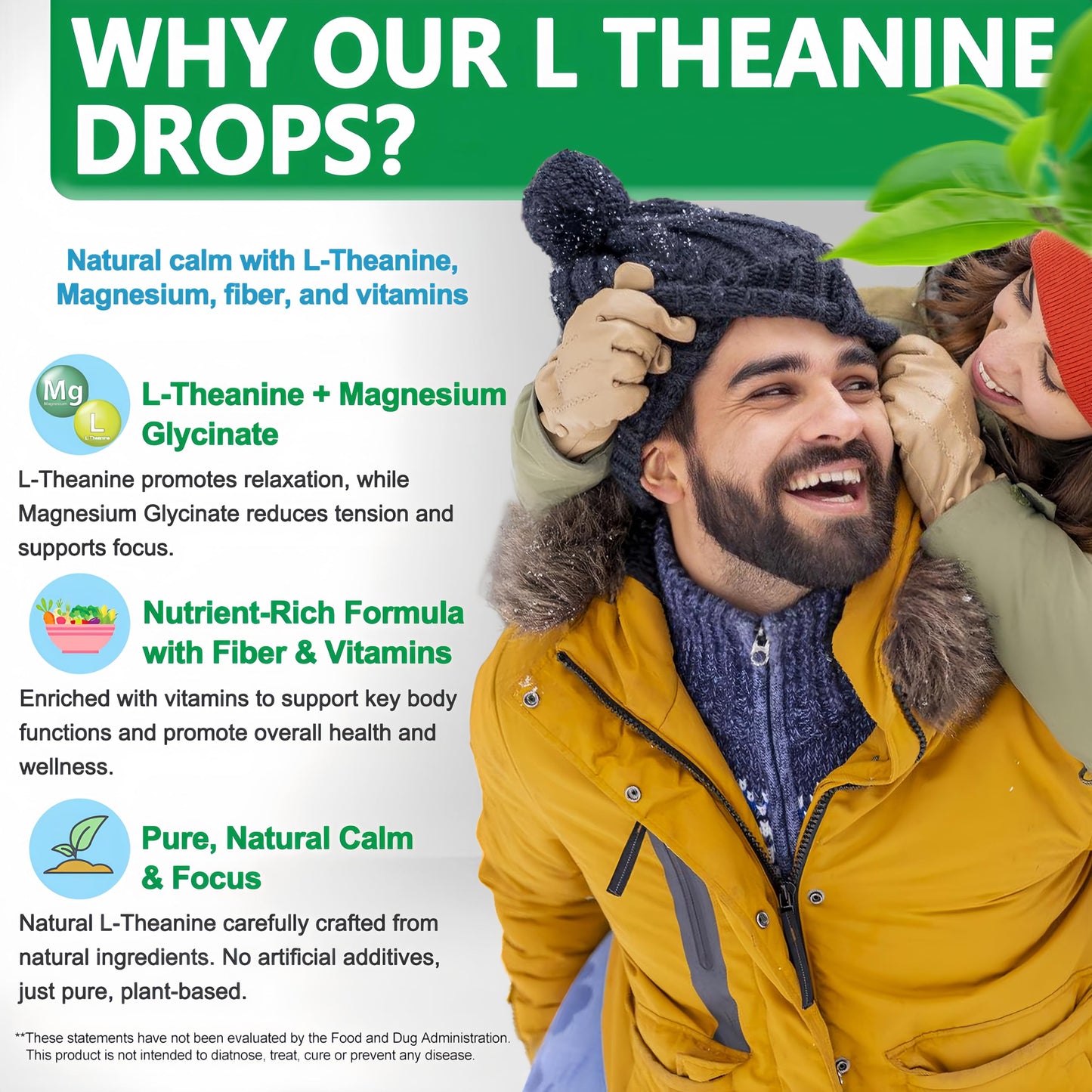 L Theanine Drops, Liquid L-Theanine Supplement 200mg w/Magnesium Glycinate,Vitamins,Fiber for Relaxation,Sleep,Digestion, Calm,High Absorption Mood Support for Adults & Kids,Plant Based,Non-GMO Vita letuoBuy Supplements Australia