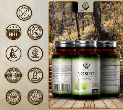 EN Myo-Inositol Chromium & Folate Blend | 1000mg Myo Inositol Per Serving | 180 Vegan Earth's NurtureBuy Supplements Australia
