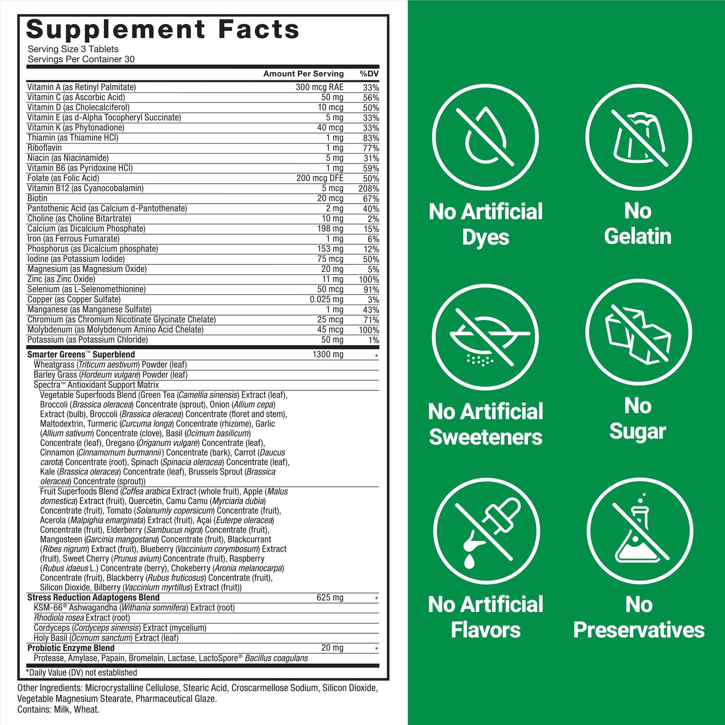FORCE FACTOR Smarter Greens Tablets, Greens Supplement with 25+ Superfoods and Antioxidants to Improve Digestion, Reduce Stress, Strengthen Immunity, and Support Metabolism, 90 Tablets Force FactorBuy Supplements Australia