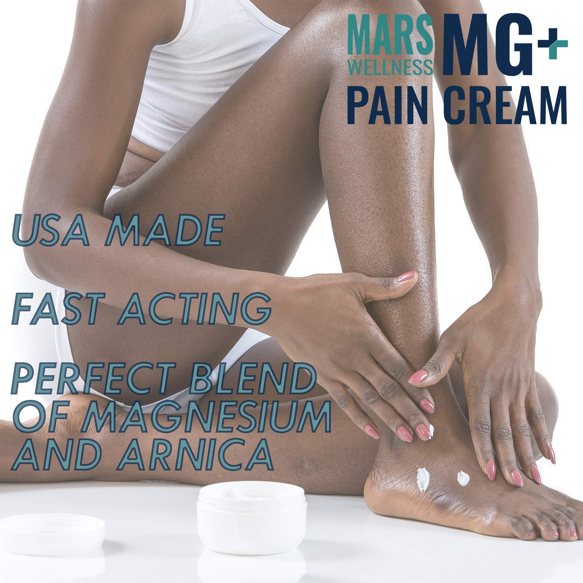 Mars Wellness MG+ Magnesium Cream Pain Relief - Extra Strength Magnesium and Arnica Cream - 4 OZ Tub - Neuropathy, Muscle Pain, and Leg Cramps Relief - 1 Pack MARS WELLNESSBuy Supplements Australia