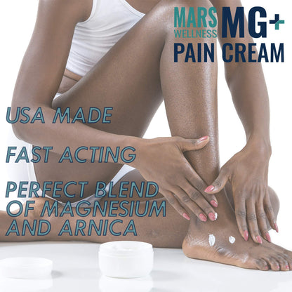 Mars Wellness MG+ Magnesium Cream Pain Relief - Extra Strength Magnesium and Arnica Cream - 4 OZ Tub - Neuropathy, Muscle Pain, and Leg Cramps Relief - 1 Pack MARS WELLNESSBuy Supplements Australia