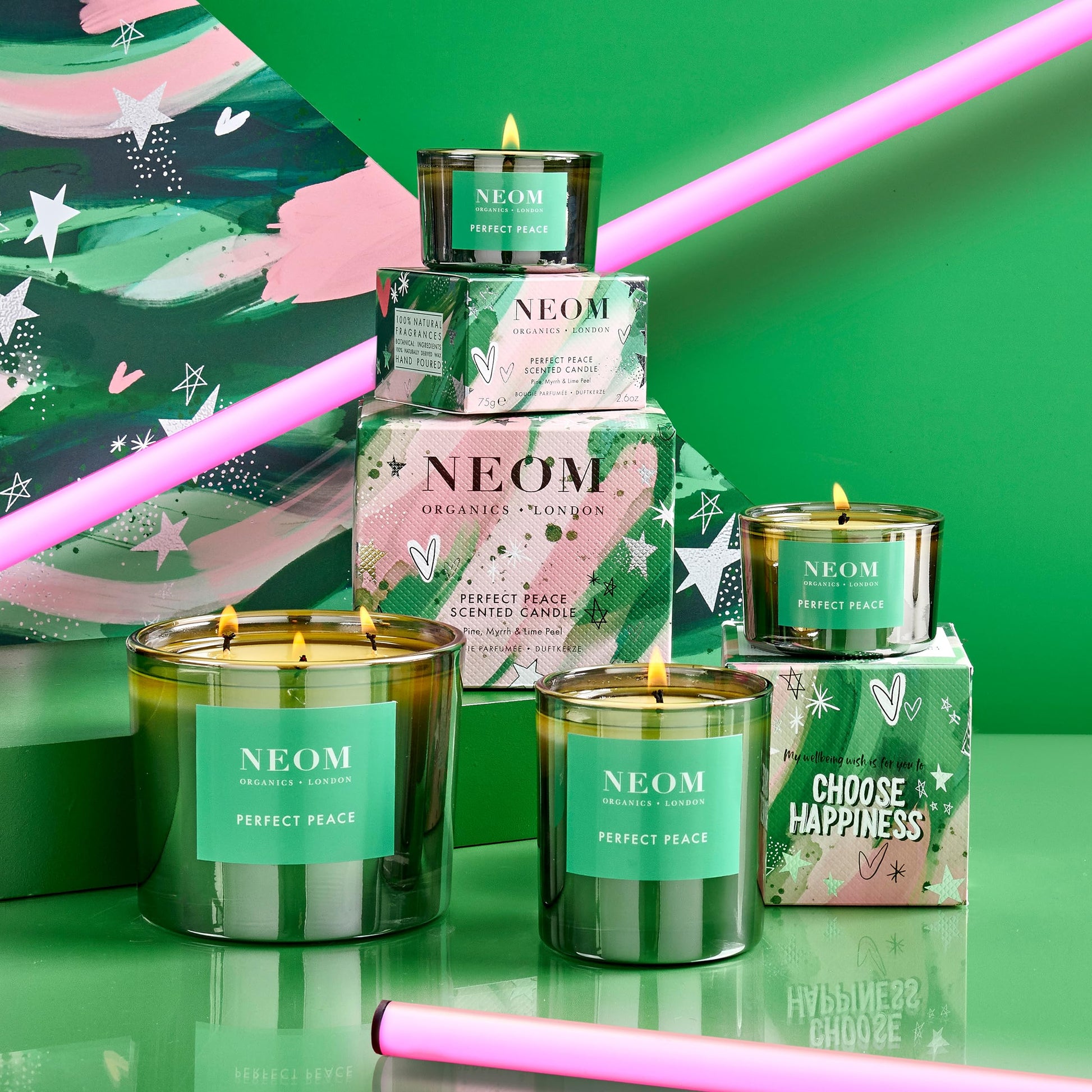 NEOM- Perfect Peace Luxury Scented Candle | Pine, Myrrh & Lime Peel | Christmas Gift… (1 Wick) NeomBuy Supplements Australia