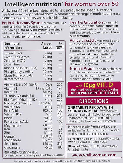 Wellwoman Vitabiotics 50+ 30 Tablets Wellwoman