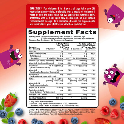 Nature's Truth Kids Multivitamin Gummies with Probiotics | 120 Count | Berry Punch Flavor | Vegetarian, Non-GMO & Gluten Free Supplement Nature's Truth