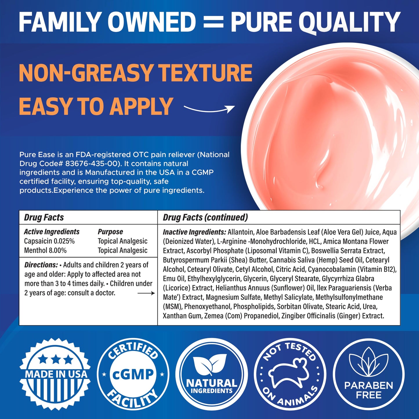 Pure Ease Arthritis Pain Relief Cream for Back 3 in 1 Maximum Instant Relief 2 OZ - Fast-Acting Muscle Pain Cream Extra Strength Joint & Knee - Powerful Formula for Neck Shoulder & Lower Back Pure EaseBuy Supplements Australia