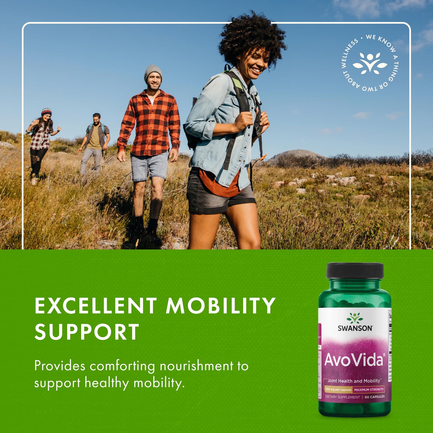 Swanson AvoVida - Natural Supplement Promoting Joint Health & Mobility - Avocado & Soybean Unsaponifiables to Support Cartilage & Tissue Health - (60 Capsules, 300mg Each) (1 Pack) SwansonBuy Supplements Australia