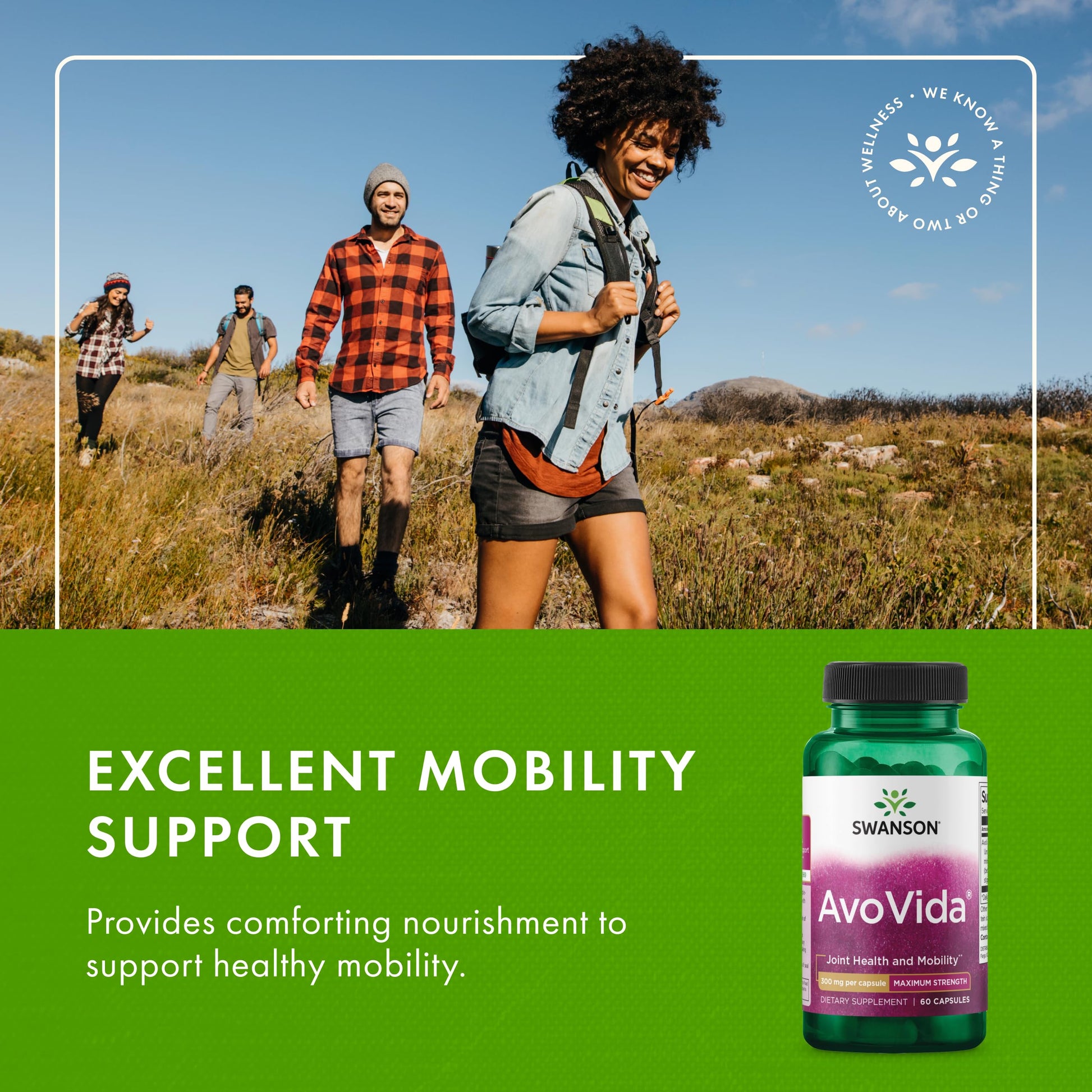 Swanson AvoVida - Natural Supplement Promoting Joint Health & Mobility - Avocado & Soybean Unsaponifiables to Support Cartilage & Tissue Health - (60 Capsules, 300mg Each) (1 Pack) SwansonBuy Supplements Australia