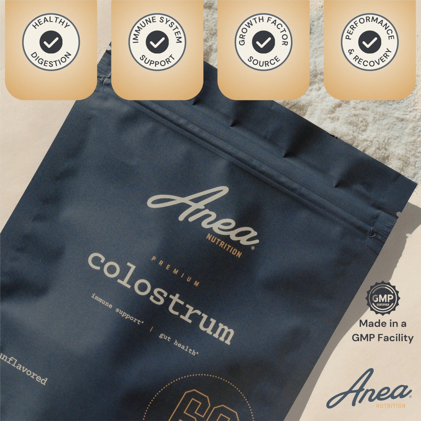 Anea Colostrum - Unflavored | Rich in Immunoglobulins & Lactoferrin | Supports Gut Health, Immunity & Recovery | Calf-First Promise | Made in USA | Made in GMP Facility Anea NutritionBuy Supplements Australia