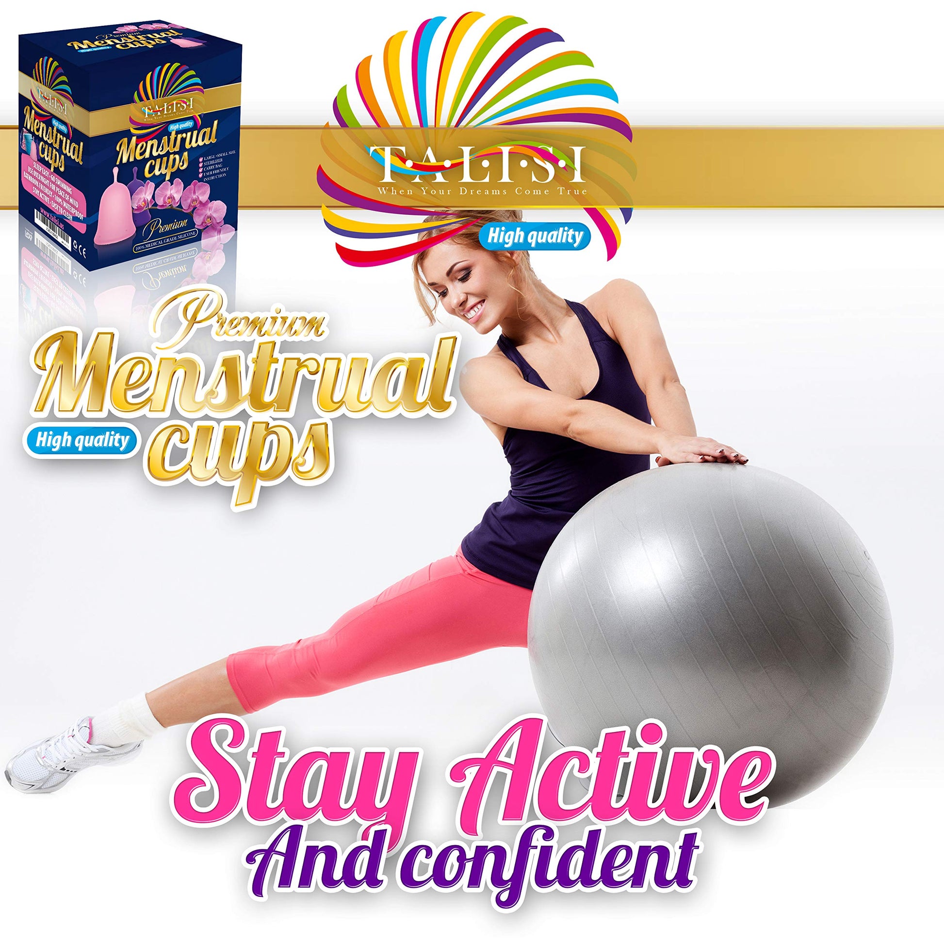 Talisi Menstrual Cups Set of 2 with Collapsible Silicone Sterilizer - Soft & Flexible Sensitive Feminine TALISI WHEN YOUR DREAMS COME TRUEBuy Supplements Australia