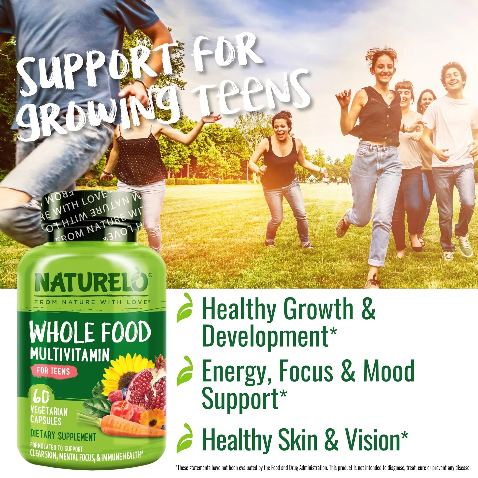 NATURELO Teen Multivitamin - Whole Food, 60 Capsules and One Daily Multivitamin for Women, 60 Capsules - 2 Month Supply Bundle NATURELOBuy Supplements Australia
