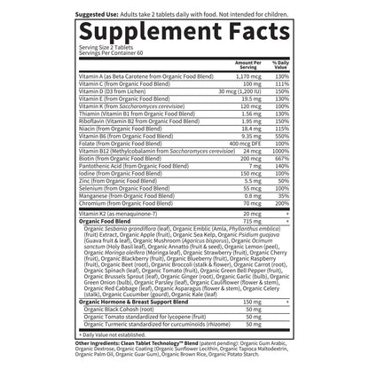 Garden of Life Multivitamin for Women 40 Plus, Organics Womens Vitamins, Hormone & Breast Health Support Blend Garden of Life