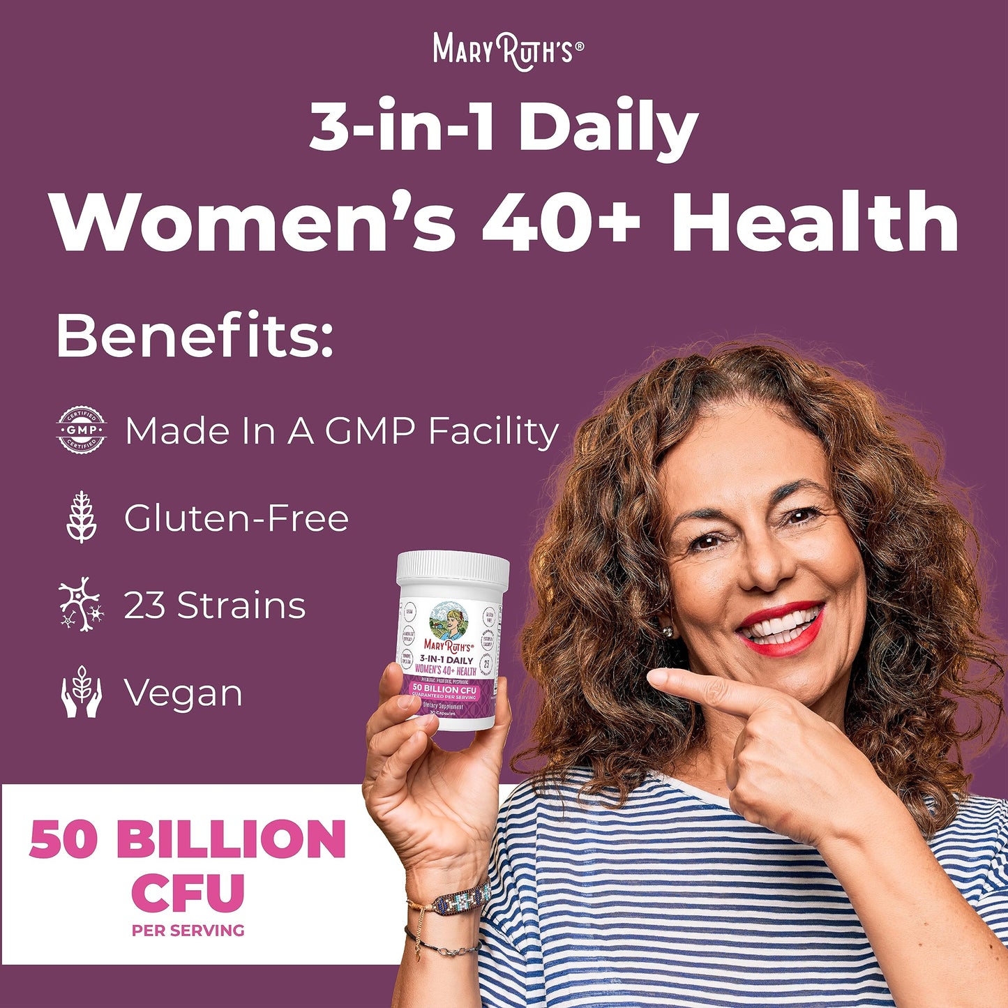 Mary Ruth's 3 in 1 Women's 40+ Health Probiotic, 30 CT MaryRuth OrganicsBuy Supplements Australia