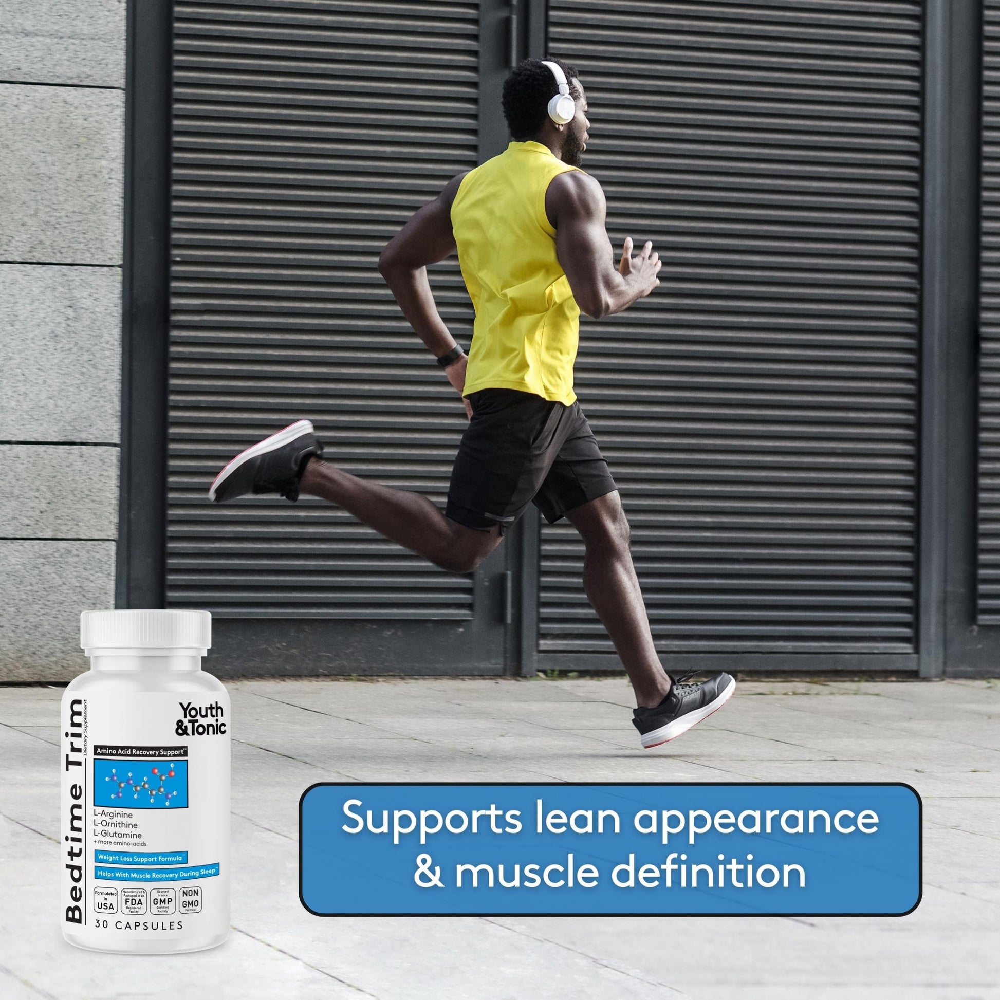 Youth & Tonic PM Bedtime Trim for Lean Appearance & Muscle Definition Support – Nighttime Amino Acids Supplement for Overnight Recovery, Men & Women, 30 Capsules Youth & TonicBuy Supplements Australia