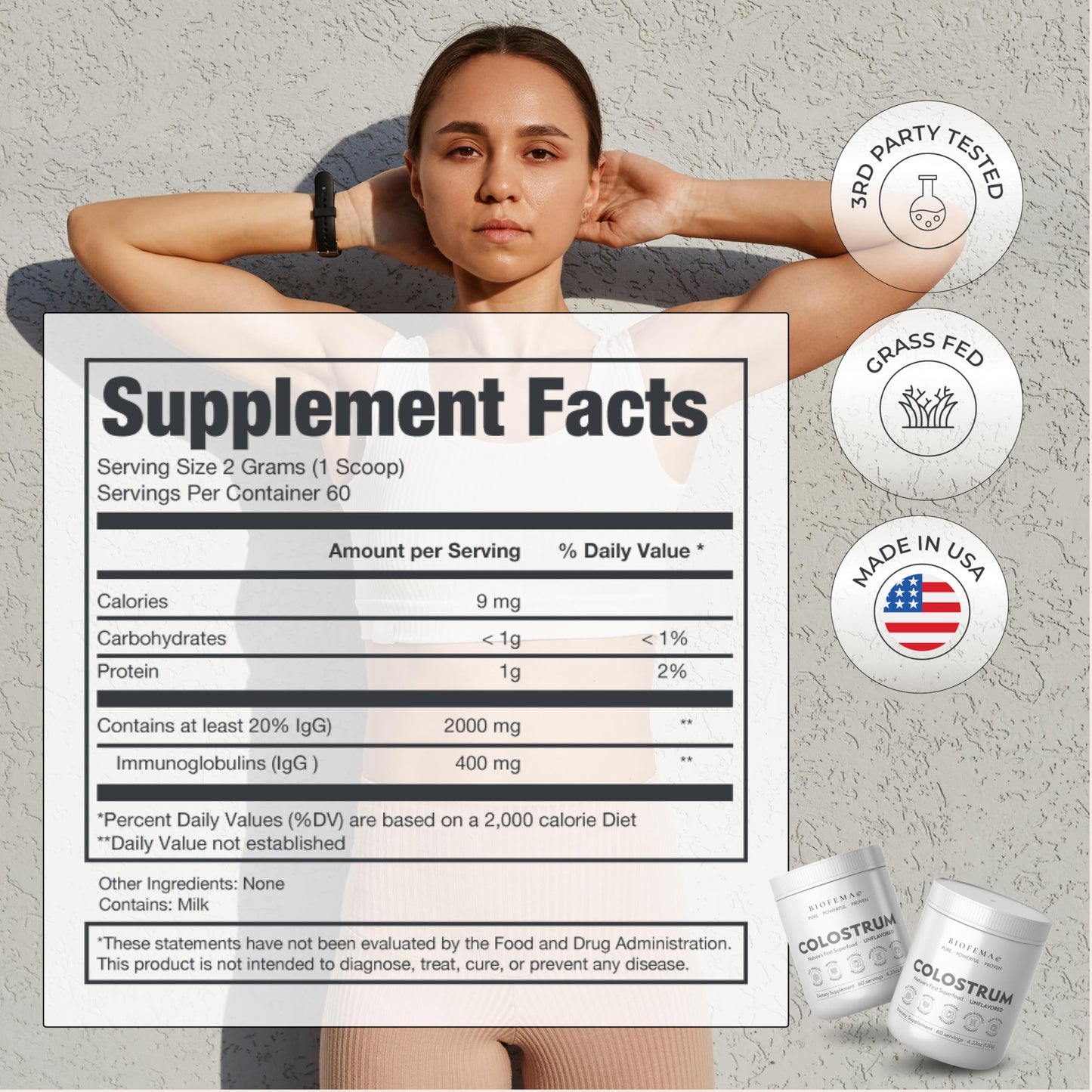 BIOFEMA Bovine Colostrum Supplement - Natures Superfood – First Milk Powder Magic for Gut Health, Immune Support, Physical Recovery, Skin, Hair & Nail Health BIOFEMABuy Supplements Australia