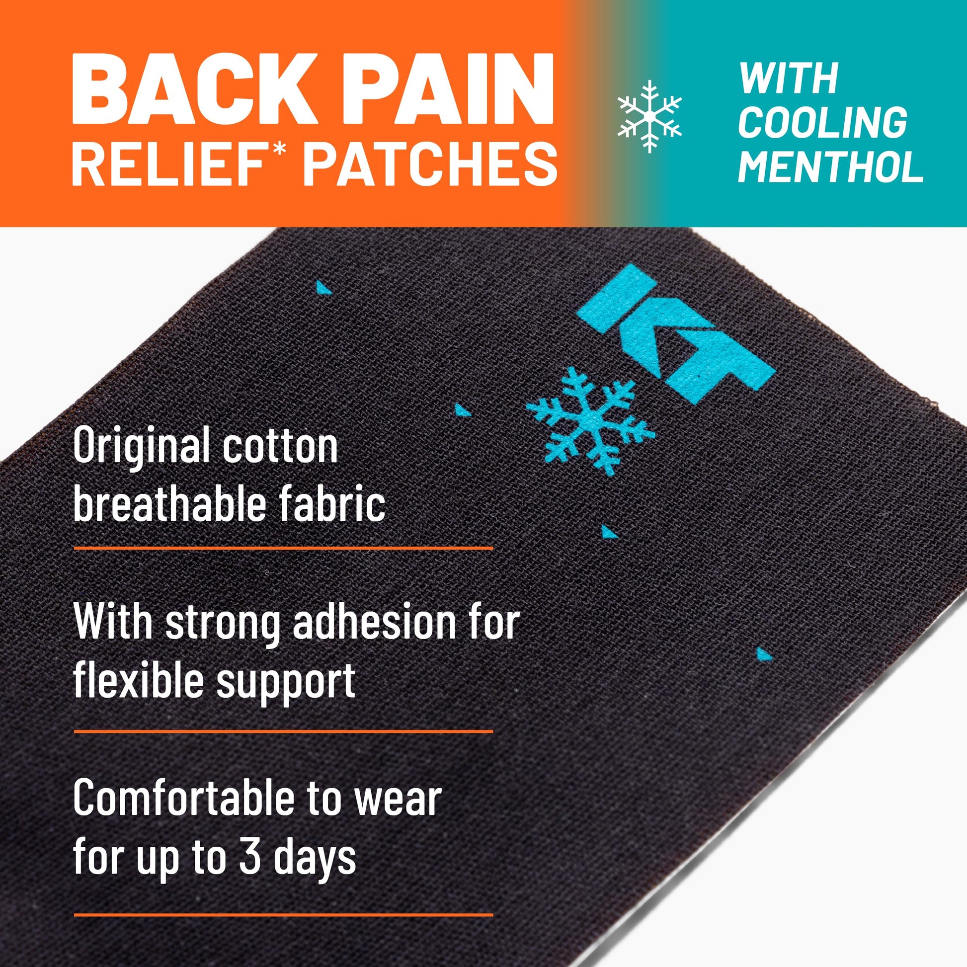KT Tape, Back Pain Relief Patches, Extra Large 4"x10", Menthol Infused Kinesiology Tape, Cooling Pain Therapy, Everyday Long-Lasting Relief, 4 Count KT TapeBuy Supplements Australia