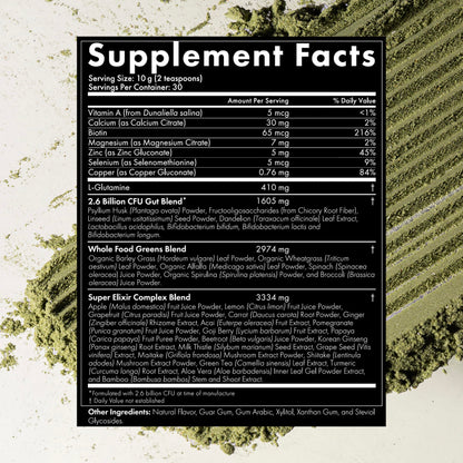 WelleCo The Super Elixir Daily Greens Powder, Probiotic Drink Mix with Whole Foods, Gluten Free, Vegan Gut Health Powder, Energy, Immunity, Healthy Skin, Hair & Nails (300g, Lemon Ginger) WelleCoBuy Supplements Australia