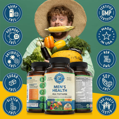 Whole World Wellness Mens Daily Multivitamin Multimineral Supplement for Energy, Focus, Stamina & Performance. Made for Men with 30+ Nutrients, Fruit & Energy Blend. Mens Vitamins, Made in The USA. WHOLE WORLD WELLNESSBuy Supplements Australia