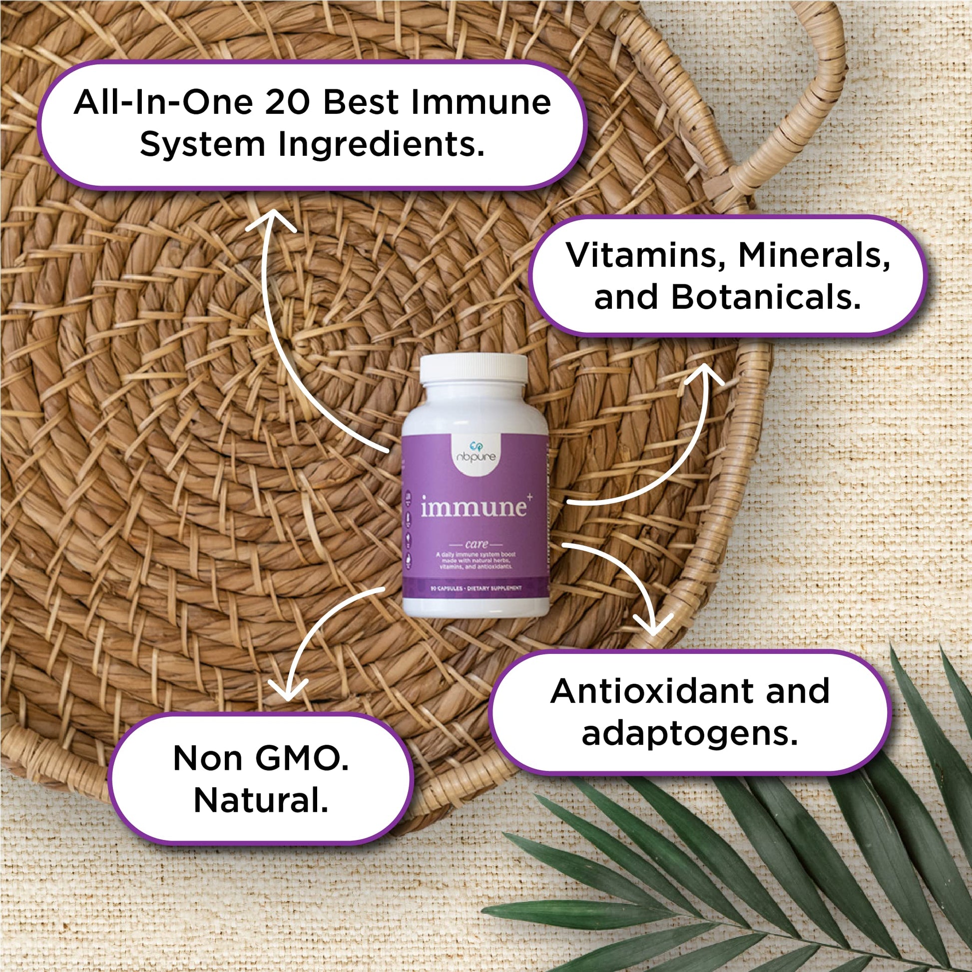 nbpure Immune+ Daily Immune System Supplement Boost, Immunity Supplement, 90 Count nbpureBuy Supplements Australia