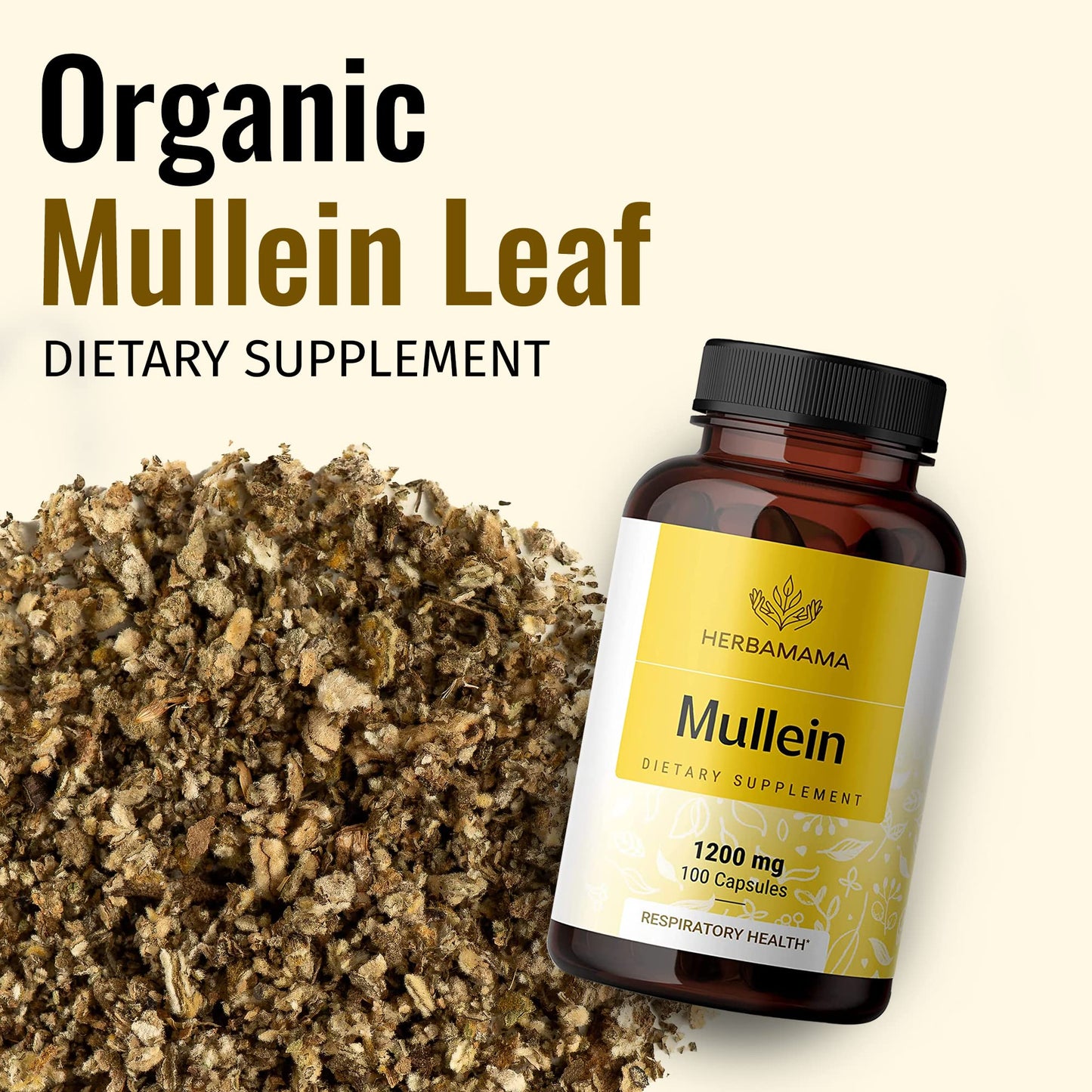 HERBAMAMA Mullein Leaf Capsules Respiratory Health - Organic Mullein Leaf Extract HERBAMAMABuy Supplements Australia